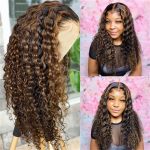 Highlight 1B/30 Honey Blonde 13x4 HD Lace Deep Wave Lace Front Wig