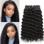 Deep Wave Curly Hair Extension 3Bundles Deal 100% Natural Human Hair Weaves Double Weft No Shedding