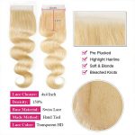 12A Ginger Hair Bundles With Closure Body Wave Bundles With Honey Blonde 4x4 Transparent Lace Closure