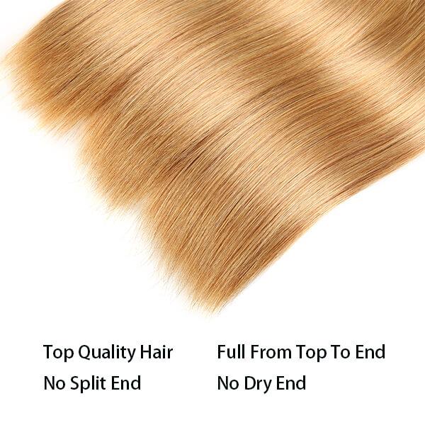 15A Quality Hair Bundles Straight Double Drawn Remy Hair Wefts Unprocessed Human Hair Bundles Ombe 1B/Orange