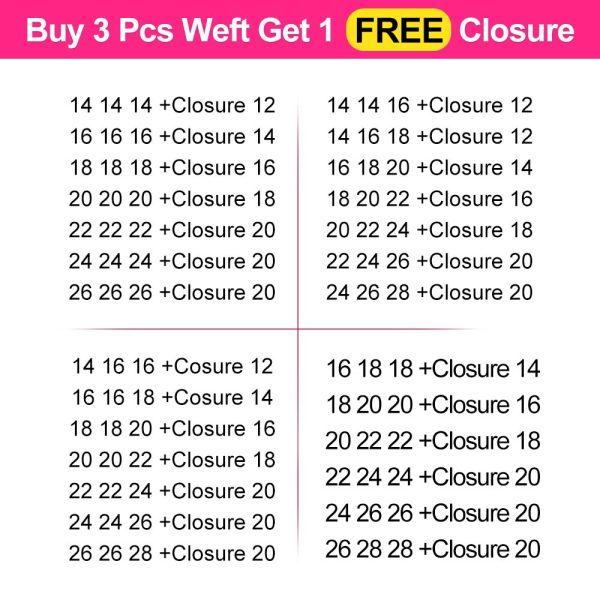 Buy 3 pcs Loose Deep Wave Get 1 Free Closure (Free Part) 100% Natural Human Hair Weaves Deal