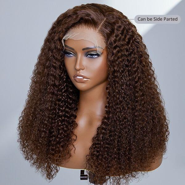 Chocolate Brown Long Curly Human Hair Wigs 210% Density Glueless 5x5 13x4 Lace Front Wig | Fall Hair Trends