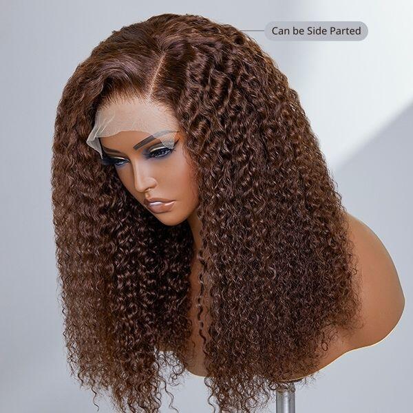 Chocolate Brown Long Curly Human Hair Wigs 210% Density Glueless 5x5 13x4 Lace Front Wig | Fall Hair Trends