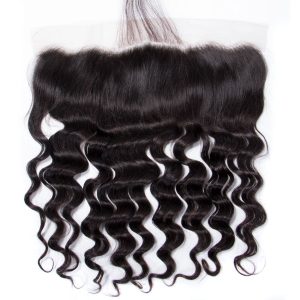 Brazilian Loose Deep Hair 13*4 Lace Frontal With Baby Hair Free Part