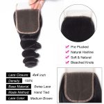 Loose Wave 4X4 Lace Closure Human Hair Closure