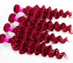 Red Loose Deep 3 Bundles Brazilian Virgin Hair Extensions