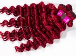 Red Loose Deep 3 Bundles Brazilian Virgin Hair Extensions