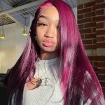 13x4/13x6 Lace Front Side Part Highlight Money Piece Pink Purple Human Hair Wig Hd Transparent Lace Body Wave Wig