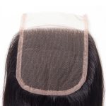 Straight Human Hair 3 Bundles With 4x4 HD Lace Closure