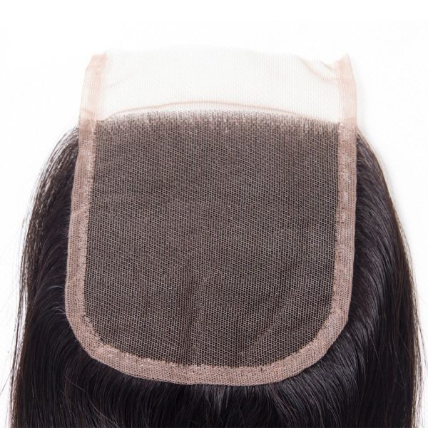 Straight Human Hair 3 Bundles With 4x4 HD Lace Closure