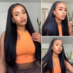 Straight Headband Glueless Human Hair Wigs | No Glue Silk Scarf