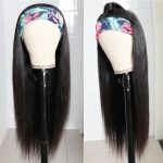 Straight Headband Glueless Human Hair Wigs | No Glue Silk Scarf