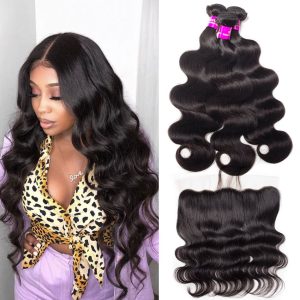 Body Wave 3 Bundles With Frontal Ear to Ear HD Lace Frontal With Bundles