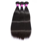 Straight Human Hair 13x4 HD Lace Frontal With 3 Bundles Silk Straight With Frontal