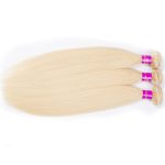 613 Blonde Straight 3 Bundles Brazilian Virgin Hair Extensions