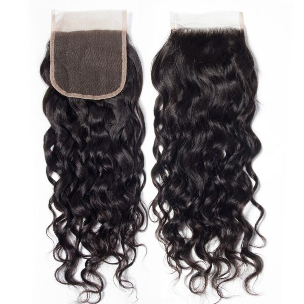 Water Wave Hair 4 Bundles With 4x4 HD Lace Closure High Quality Brazilian Virgin Hair Extensions With Closure