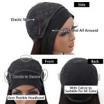 Straight Headband Glueless Human Hair Wigs | No Glue Silk Scarf