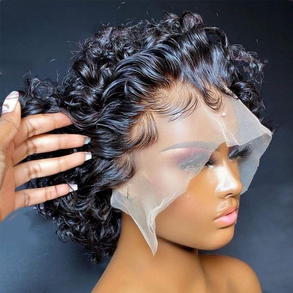 Bouncy Water Wave | 13x4 HD Lace Glueless Pixie Cut Wig | 180% Density