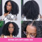 Kinky Curly Glueless Wig Wear Go 4x6 HD Lace Pre Cut Lace Closure Wig