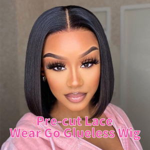 4x6 HD Lace Glueless Bob Wigs Wear Go Pre Cut Lace Human Hair Wigs