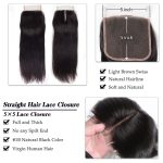 Straight 3 Bundles With 5x5 HD Lace Closure Brazilian Virgin Human Hair Deals