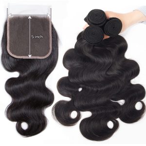 Starshow Body Wave 3 Bundles With 5*5 HD Lace Closure Brazilian Virgin Human Hair Deals