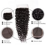 Curly 4 Bundles With 4x4 HD Lace Closure High Quality Brazilian Virgin Hair With Closure