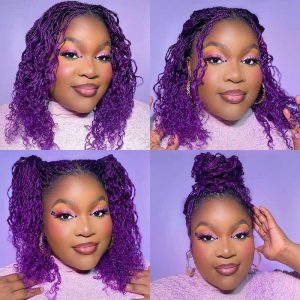 New Purple Color Afro Kinky Bulk Human Hair For Braiding DreadLock