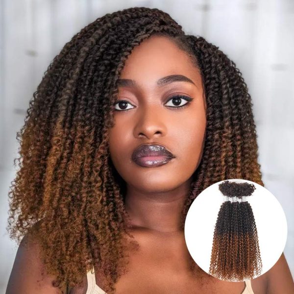 Human Afro Kinky V Bulk Natural Curly Hair for Kinky Twist Crochet Braiding Hair