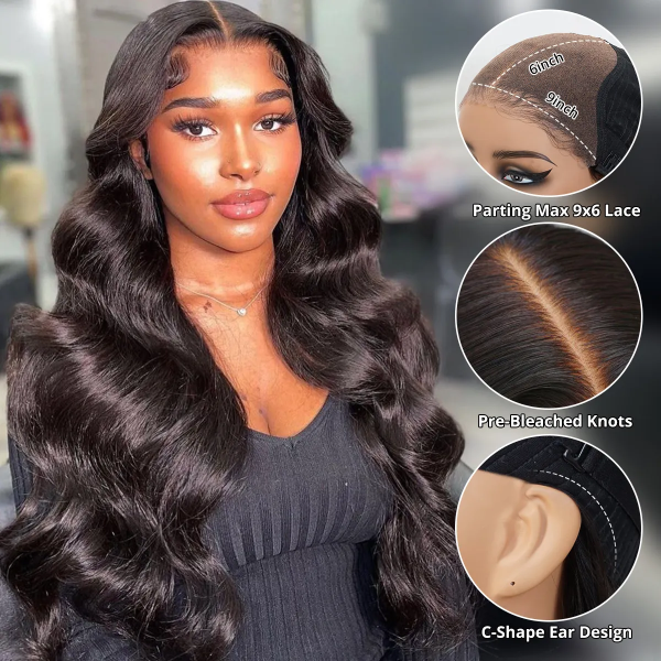 Parting Max 9??6 M-Cap Ready To Go Glueless Lace Wig Body Wave Wigs Pre-Everything Ready To Wear