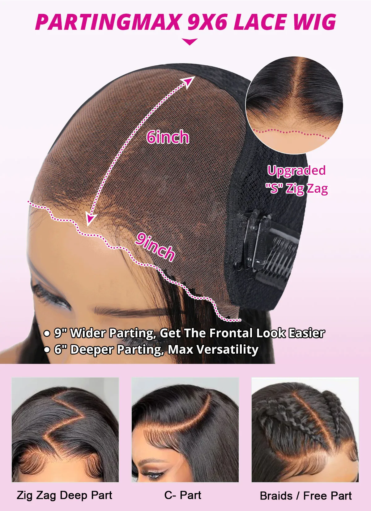 Tinashe hair partingmax 9x6 lace wig details 1