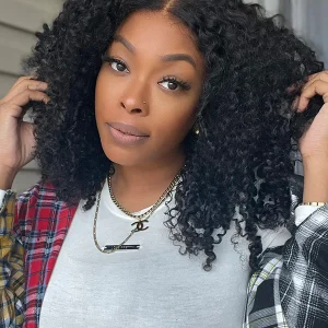 Pre-cut 9x6 Lace M-cap Wear Go Glueless Mini Knots Kinky Curly Hair HD Lace Front Wig Pre-plucked