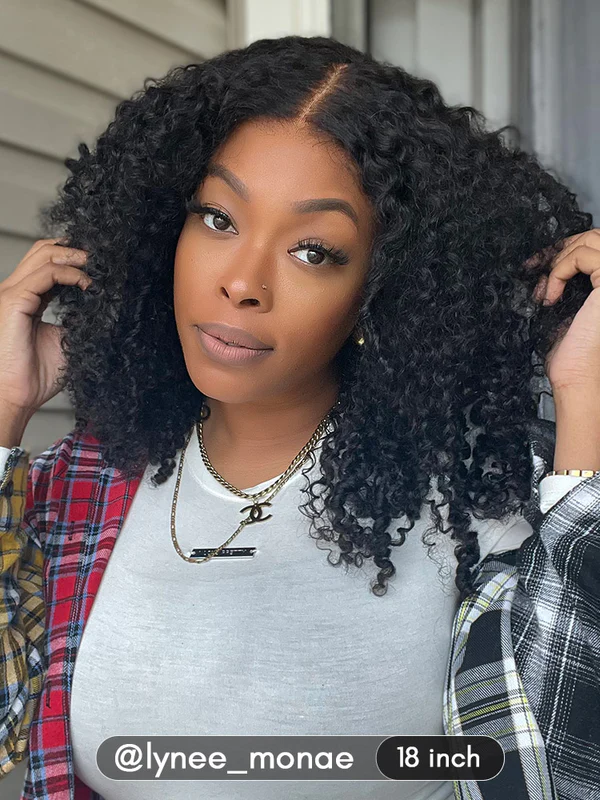 Pre-cut 9x6 Lace M-cap Wear Go Glueless Mini Knots Kinky Curly Hair HD Lace Front Wig Pre-plucked