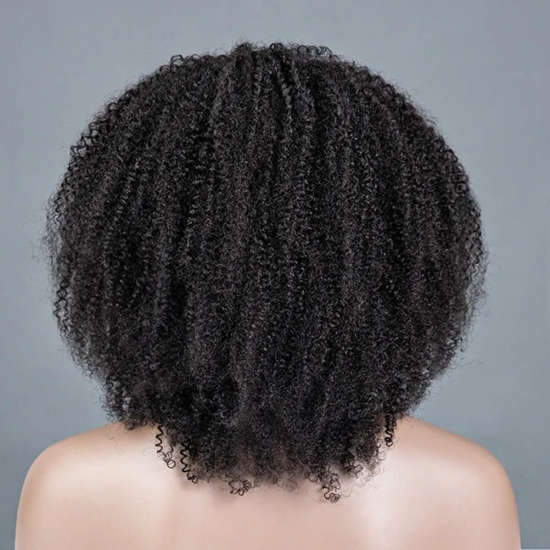 Medium Salt And Pepper Afro Curly Human Hair 3 In 1 Half Wig Ready To Go Wig For Older Women - Image 10