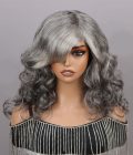 Salt And Pepper Wig Body Wave Real Silver Grey Human Hair Glueless Wigs For Women