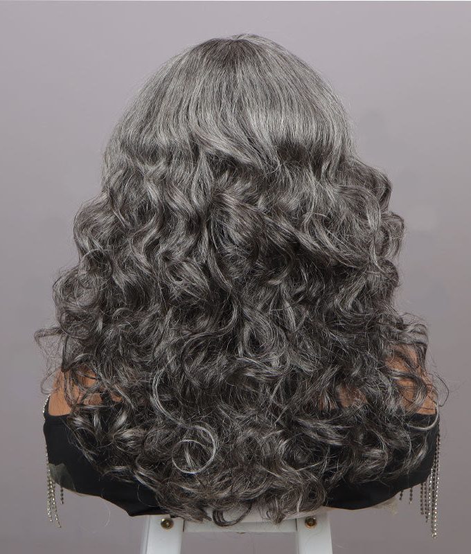 Salt And Pepper Wig Body Wave Real Silver Grey Human Hair Glueless Wigs For Women