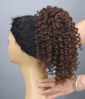Brownish Grey Curly Hair Drawstring Ponytail Hair Human Hair Extensions