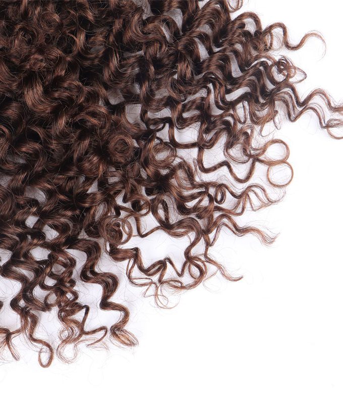 Brownish Grey Curly Hair Drawstring Ponytail Hair Human Hair Extensions