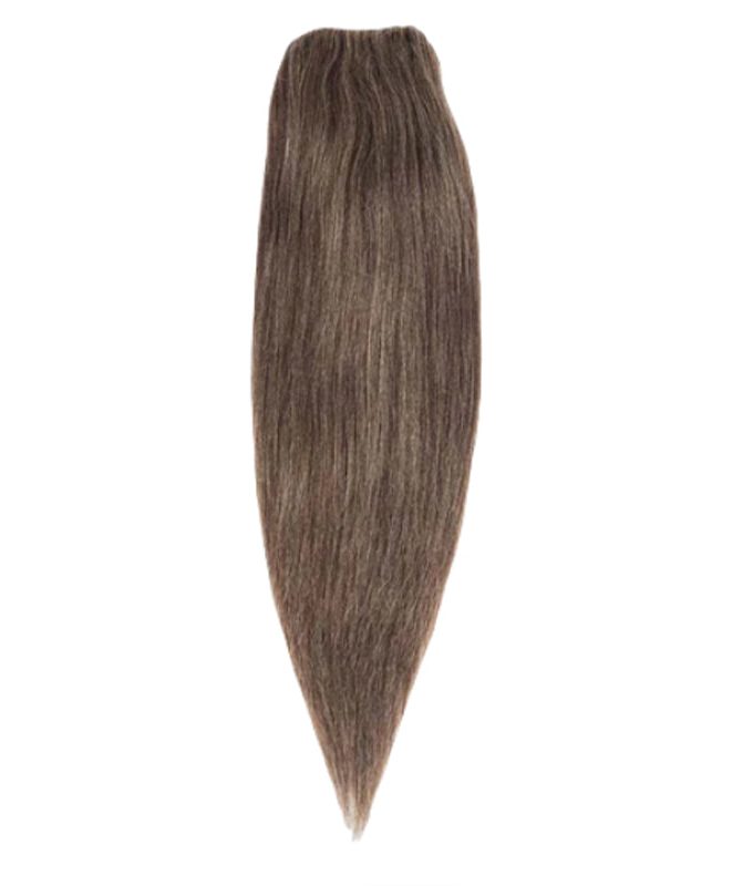 Brownish Grey Straight Hair Drawstring Ponytail Hair Human Hair Extensions
