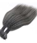 Medium Salt And Pepper Kinky Straight Bulk Human Hair For Braiding 1/2/3/4 Pcs Grey Hair Extensions