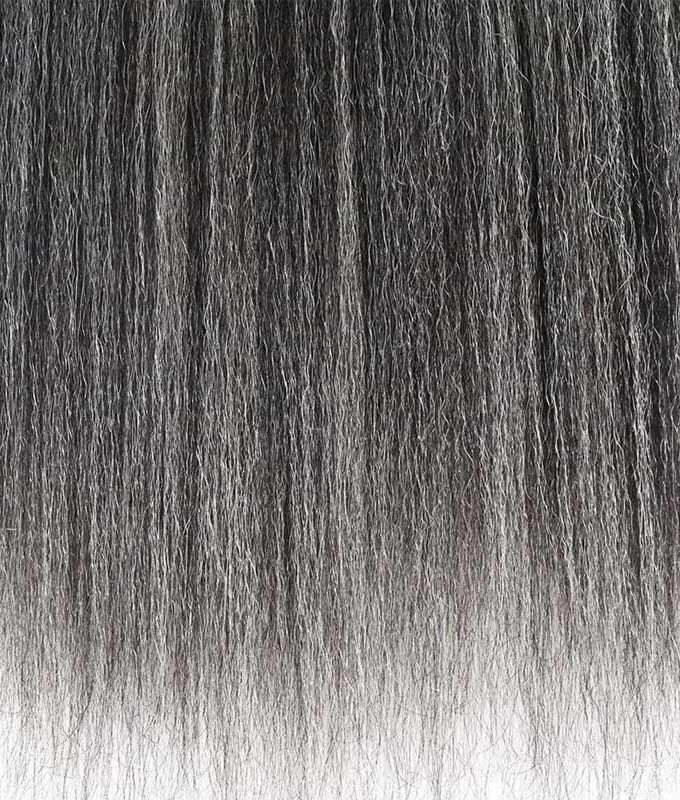 Medium Salt And Pepper Kinky Straight Bulk Human Hair For Braiding 1/2/3/4 Pcs Grey Hair Extensions