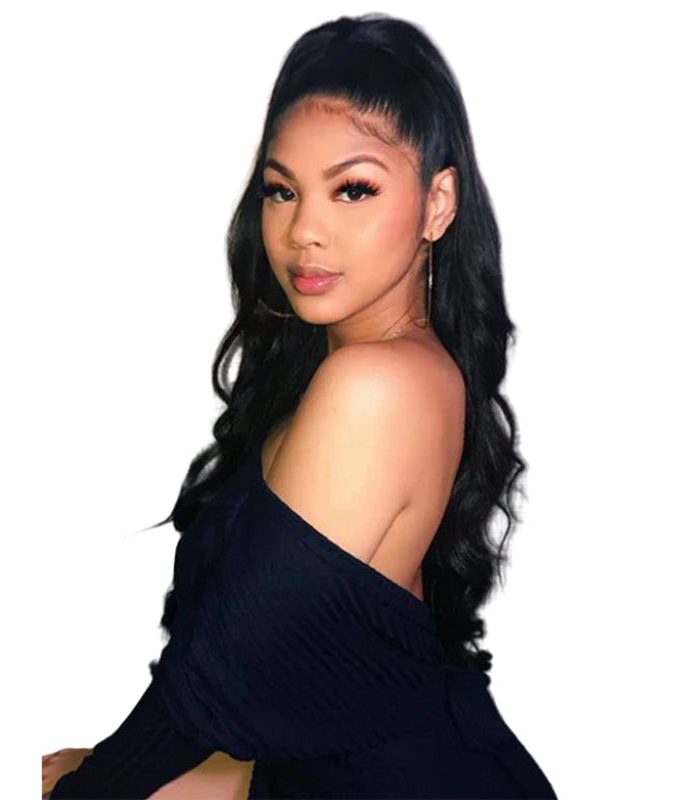 Natural Black Body Wave Drawstring Ponytail Hair Human Hair Extensions