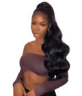 Natural Black Body Wave Drawstring Ponytail Hair Human Hair Extensions