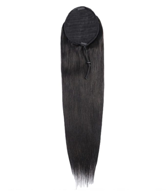 Natural Black Straight Hair Drawstring Ponytail Human Hair Extensions