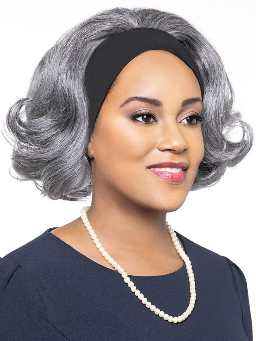 Salt And Pepper Wigs Grey Body Wave Headband Human Hair Wigs For Seniors - Image 2
