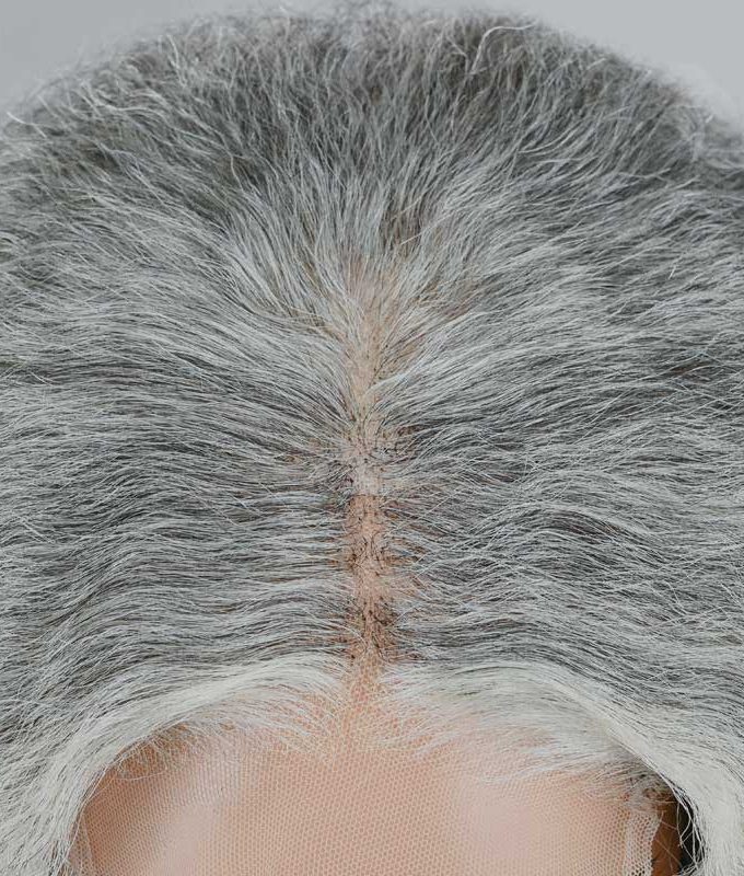 Kinky Straight And Curly 2-in-1 Hairstyle Standard Salt And Pepper 5x5 Lace Closure Human Hair Wigs