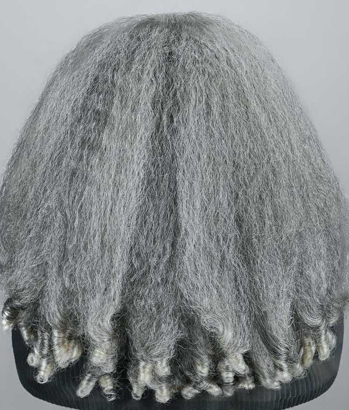 Kinky Straight And Curly 2-in-1 Hairstyle Standard Salt And Pepper 5x5 Lace Closure Human Hair Wigs