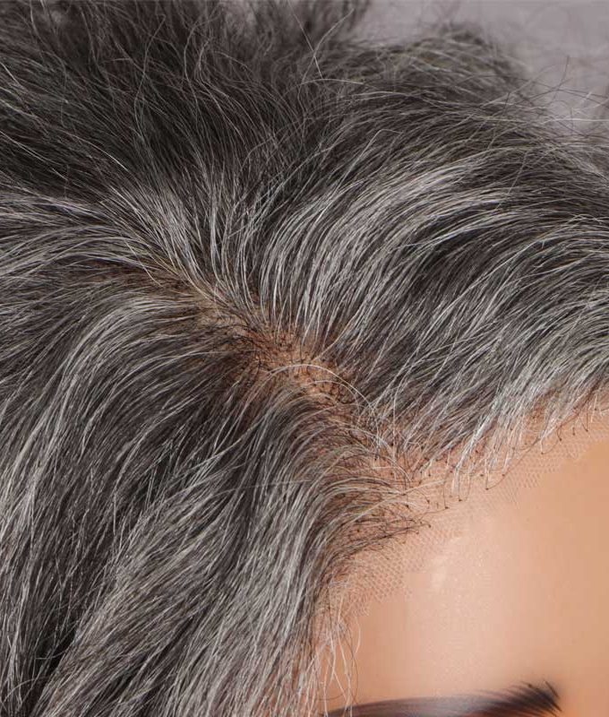 Seniors Gray Wig 5x5 HD Lace Standard Salt And Pepper Loose Curly Bob Real Human Hair Wigs For Older Women