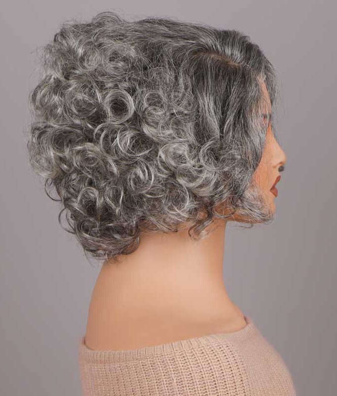 Seniors Gray Wig 5x5 HD Lace Standard Salt And Pepper Loose Curly Bob Real Human Hair Wigs For Older Women