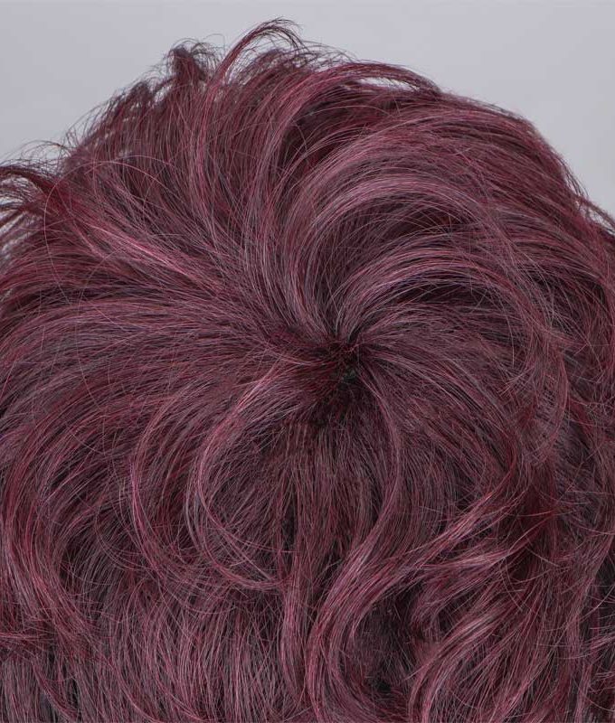 Black And Burgundy Short Natural Wave Layered Pixie Cut Wig No-Lace Human Hair Glueless Wigs